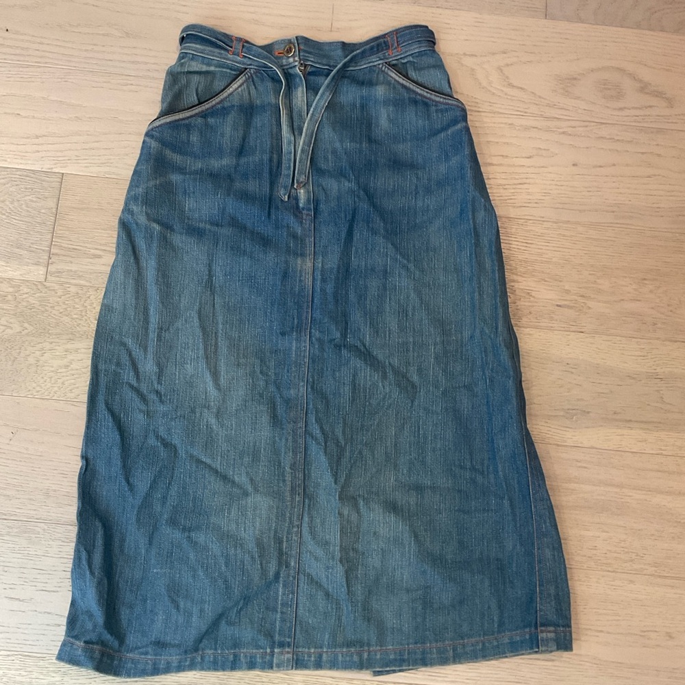 Jean Paul Designer / Tailor 1970s Classic Blue Denim midi  Skirt boho XS Canada
